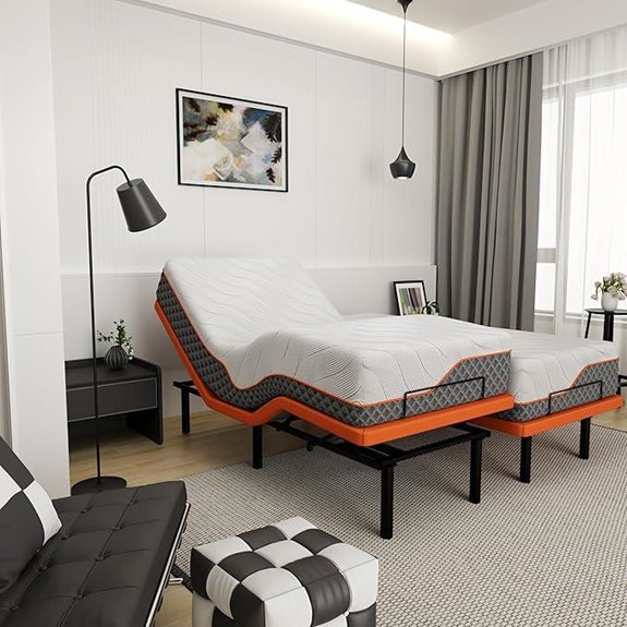 ESHINE Split King Adjustable Bed Frame with Mattress