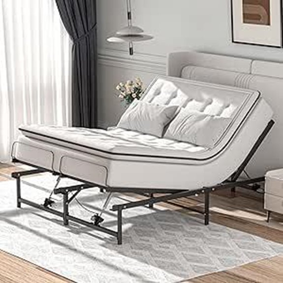 JAXPETY Adjustable Queen Bed Frame with Remote