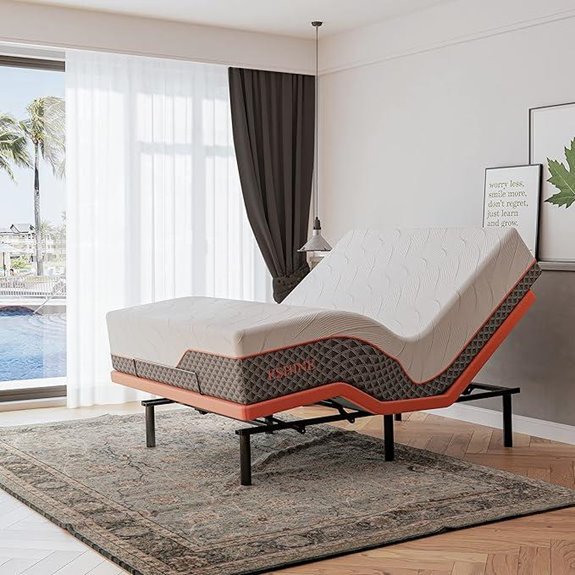 ESHINE Queen Adjustable Bed Frame & Hybrid Mattress