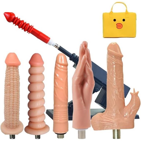 Telescoping Thrusting Sex Machine with Dildo Attachment
