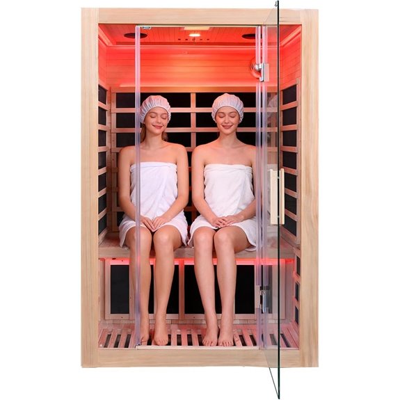 Infrared Sauna for 2 with Bluetooth & Red Light