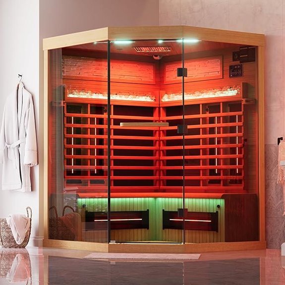 MEISSALIVVE 4-Person Infrared Sauna with Glass Door