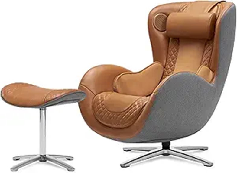 NOUHAUS Heated Massage Chair with Bluetooth and Ottoman