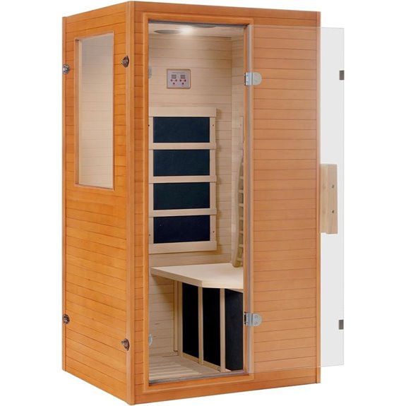 Infrared Sauna for Home 1 Person Wooden Spa Room
