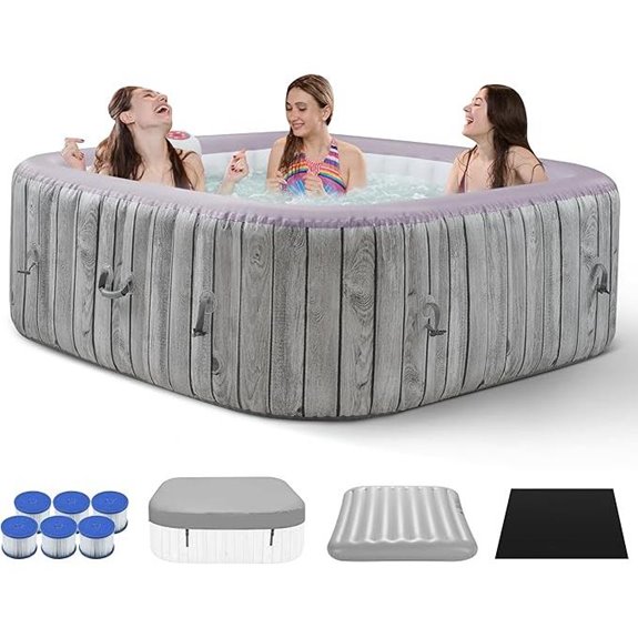 Inflatable Square Hot Tub Spa with Jets and Cover