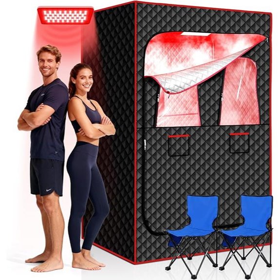 Morfone 2-Person Infrared Sauna with Chairs and Steam