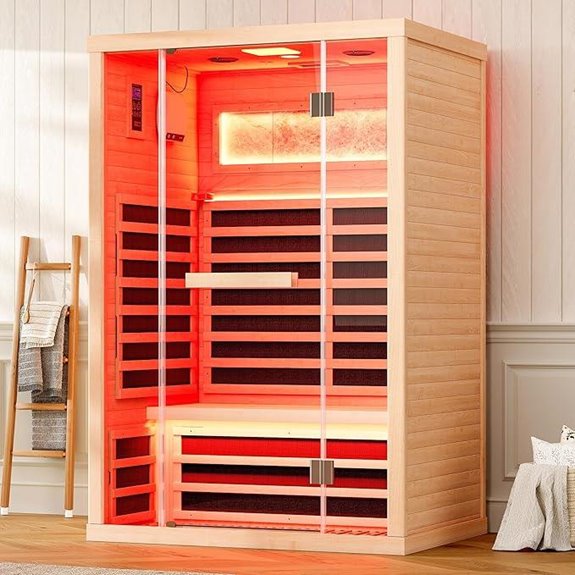 Albott 2-Person Infrared Sauna with Light & Salt