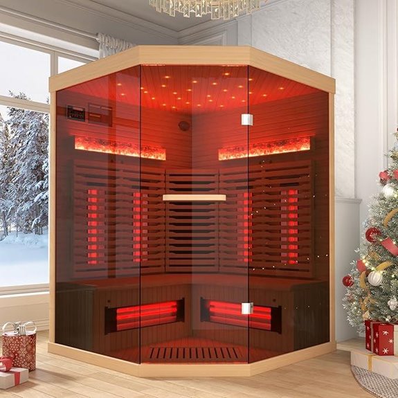 3-4 Person Infrared Sauna with Himalayan Salt Therapy