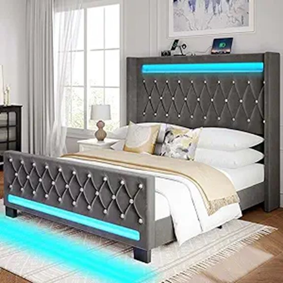 Rolanstar Queen Bed Frame with LED Lights