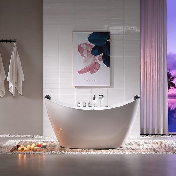 Empava 59 Freestanding Acrylic Whirlpool Bathtub