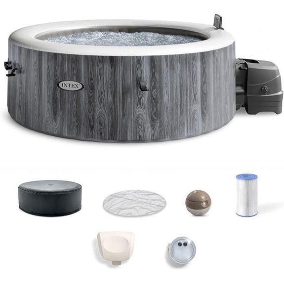 INTEX PureSpa Greywood Deluxe Spa Set with Cover