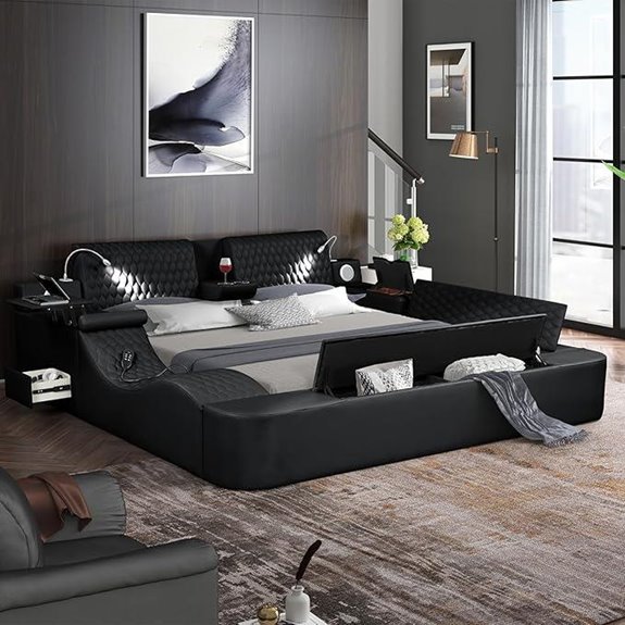 Luxury King Bed Frame with Storage & Features