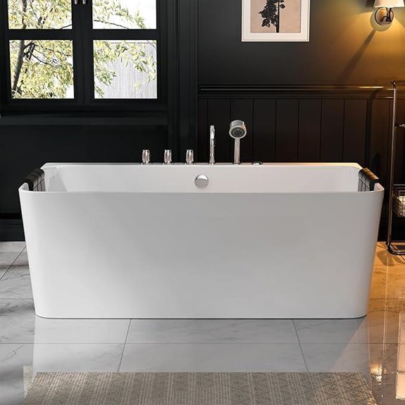 Empava 67 Whirlpool Bathtub with Jets and Pillows