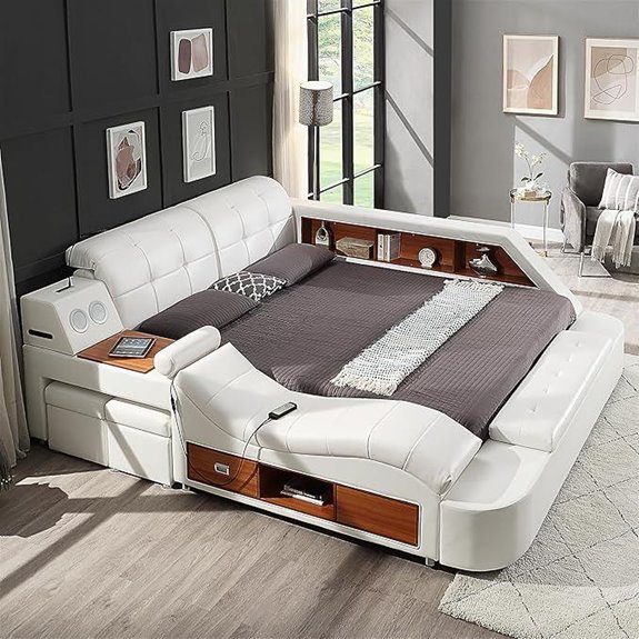 Smart Queen Bed Frame with Massage and USB Charging