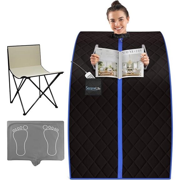 SereneLife Portable Infrared Steam Sauna with Foldable Chair