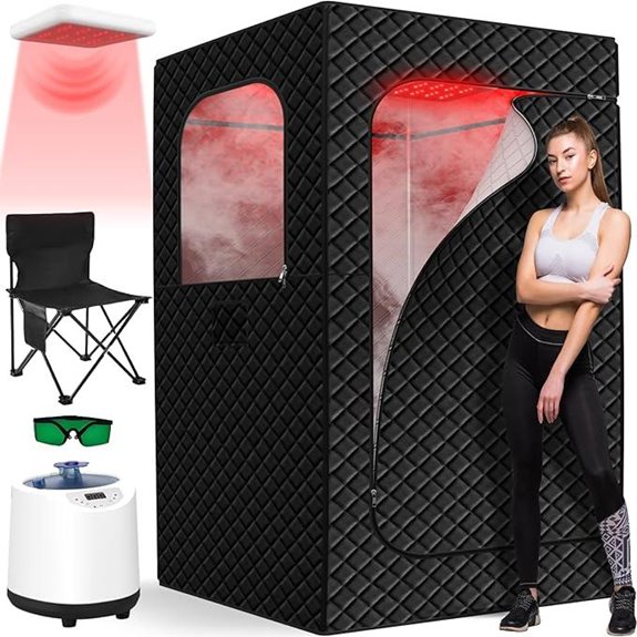 Portable Infrared Sauna with Red Light Therapy and Accessories