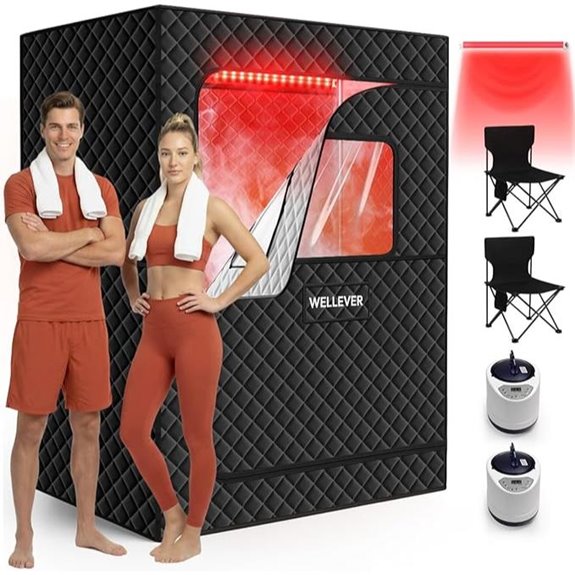 Infrared 2 Person Sauna Portable Steam Quick Heat