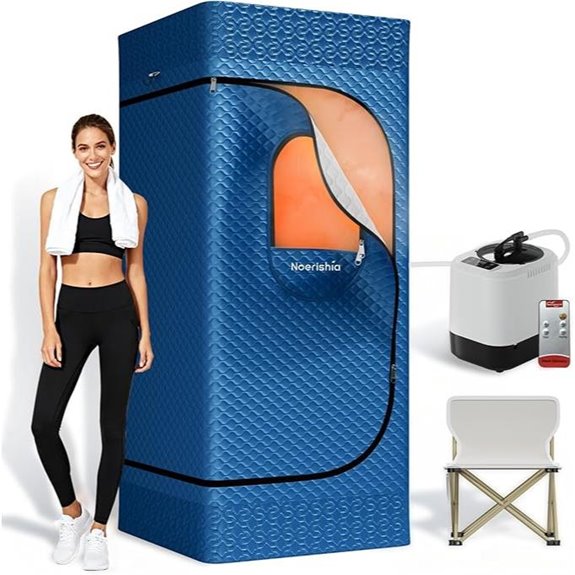 Portable Sauna Box with Remote and Folding Chair
