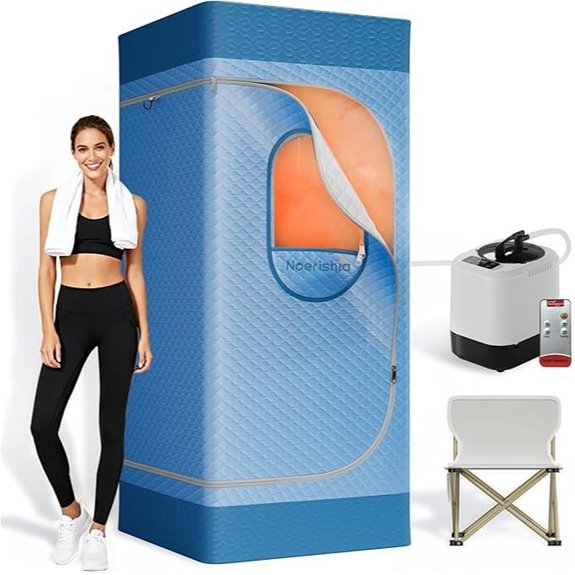 Portable Sauna Box with Remote and Folding Chair