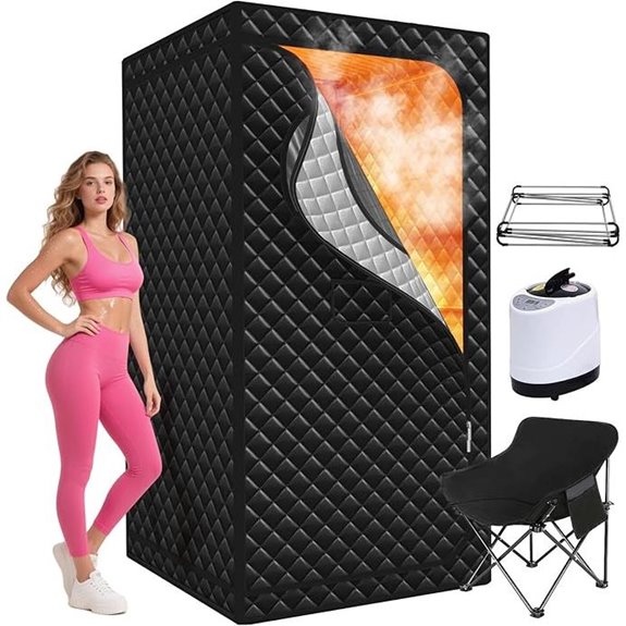 Portable Home Sauna with 3L Steamer and Folding Chair