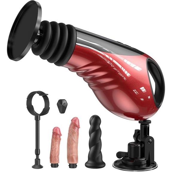 Sex Machine Thrusting Vibrator with Remote & Attachments