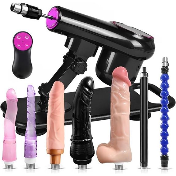 Sex Machine Thrusting Dildo with Remote & Attachments