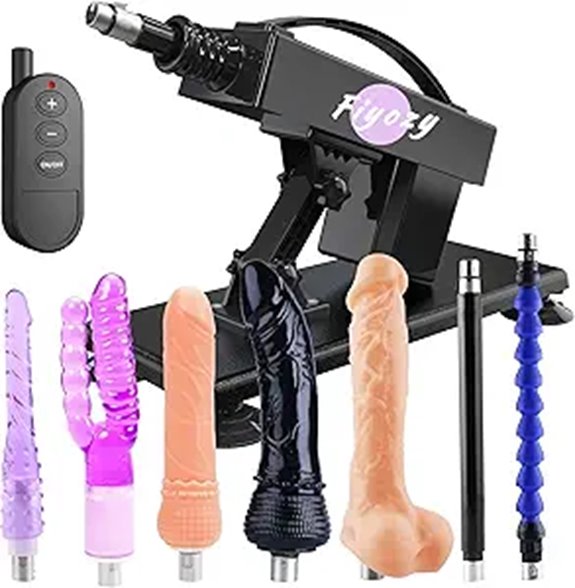 Sex Machine Thrusting Dildo with Remote and Attachments