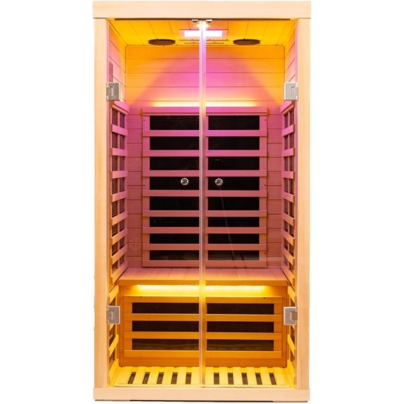 Hemlock 1-Person Infrared Sauna with Bluetooth & Lights