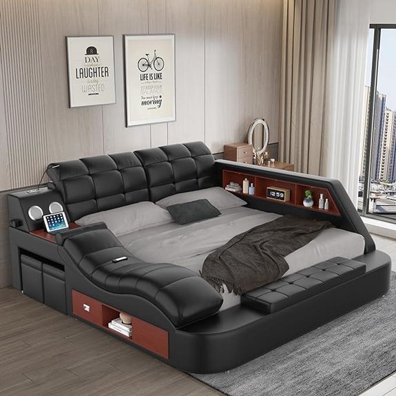 Multifunction Smart King Bed Frame with Storage