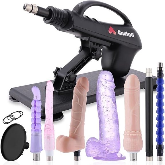 Sex Machine Thrusting Dildo with Attachments