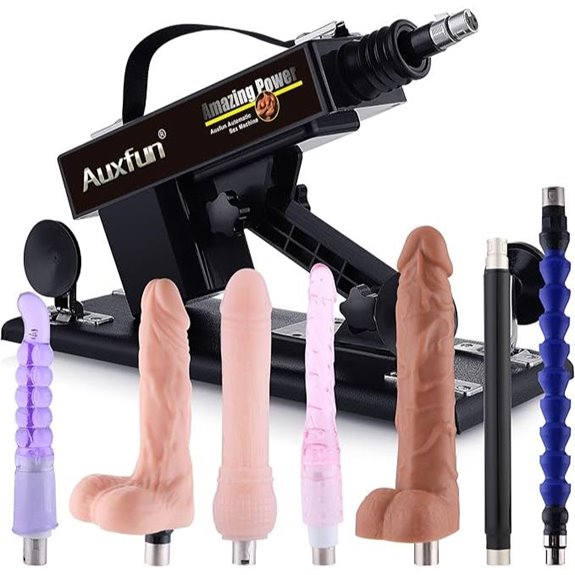 Sex Machine Thrusting Dildo with Attachments