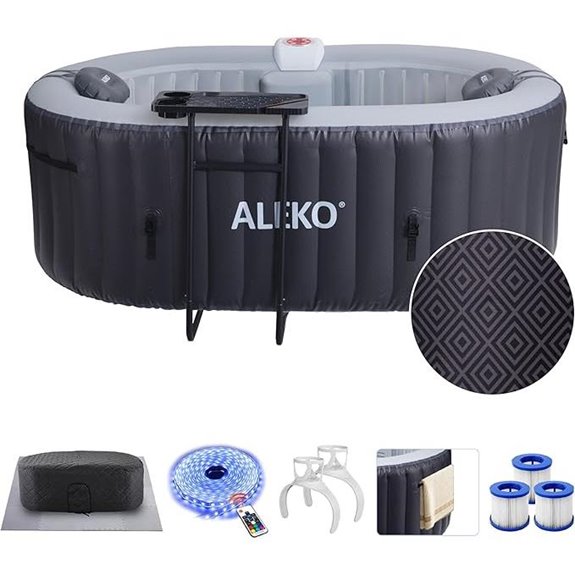 ALEKO 2-Person Inflatable Hot Tub with Jets and LED Lights
