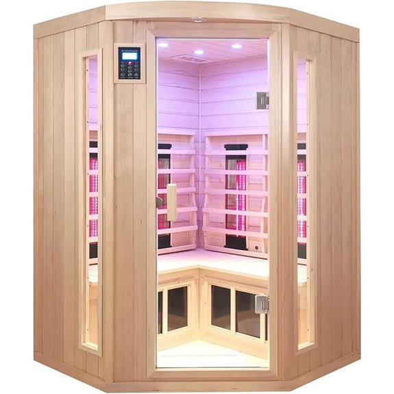 Infrared Sauna for 2-3 Persons with Bluetooth and Lights