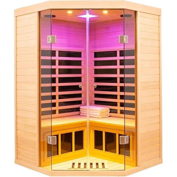 Infrared Sauna for 2-3 Persons with Bluetooth and Lights