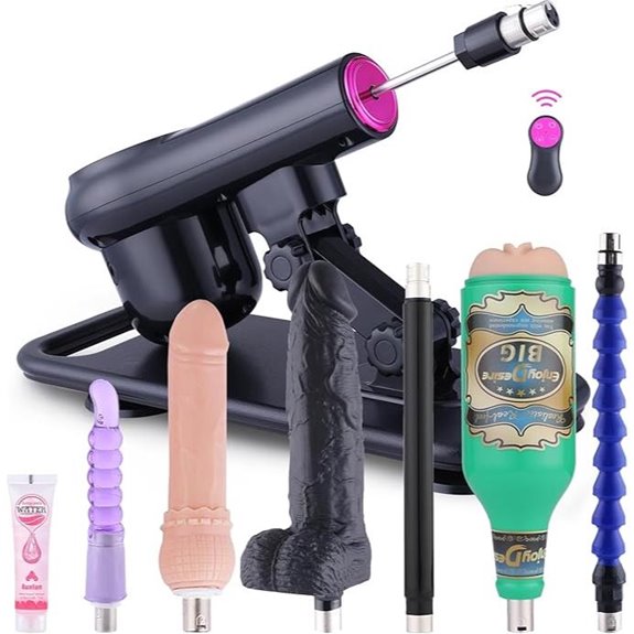 Sex Machine Thrusting Dildo with Attachments