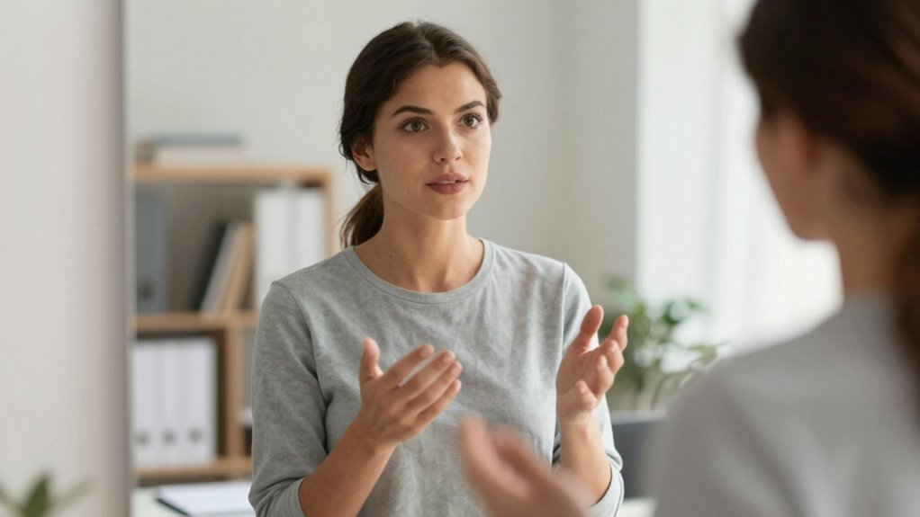 confidently articulate despite hesitation